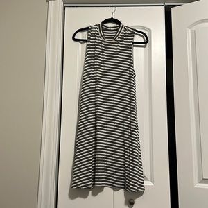 White and dark gray stripped dress